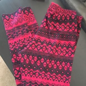 Red and black leggings